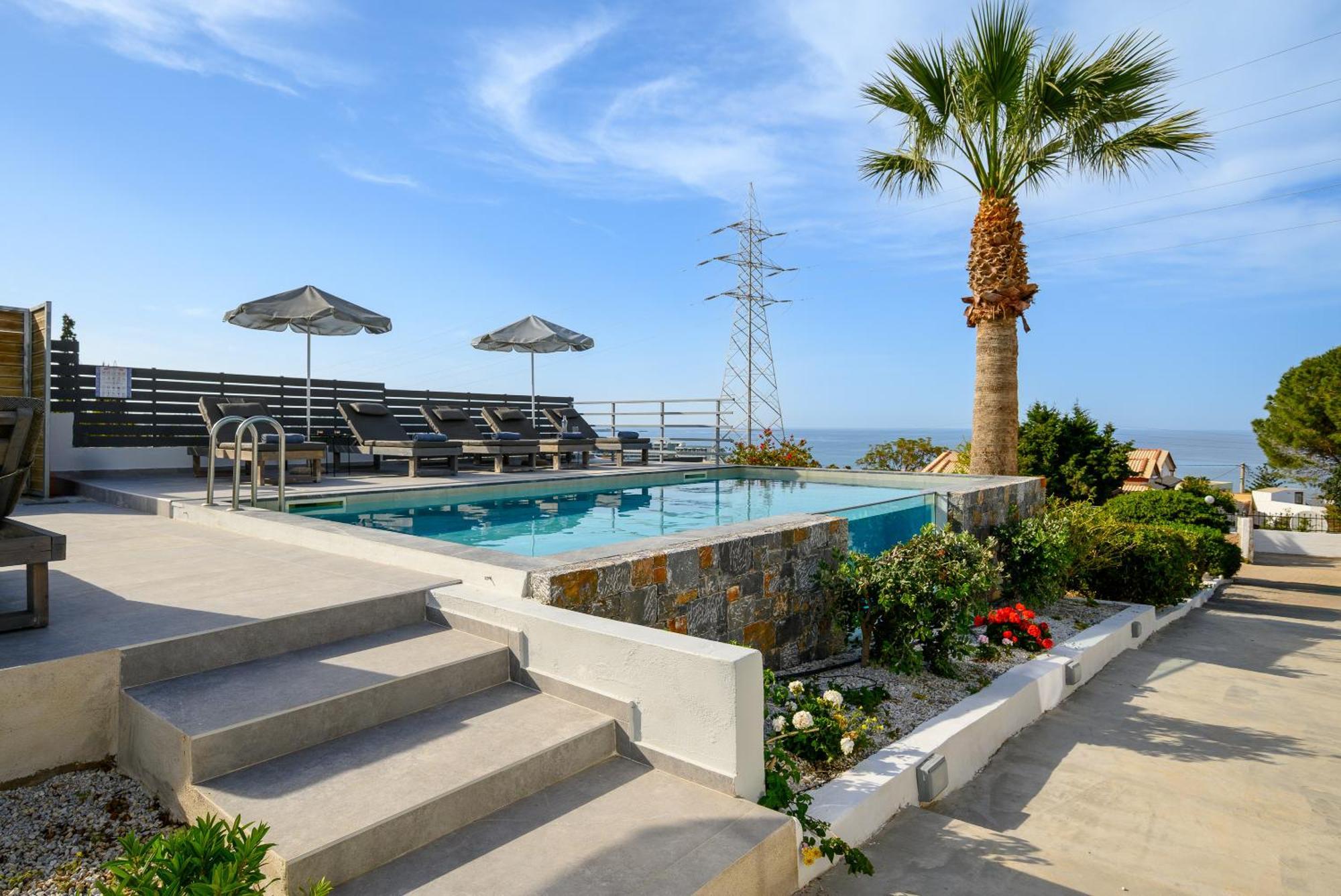 Queen'S Gem Luxury Villa - Heated Jacuzzi & Pool Herszonisszosz Kültér fotó