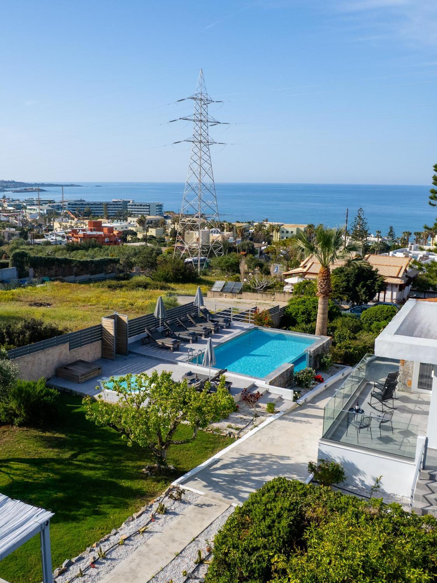 Queen'S Gem Luxury Villa - Heated Jacuzzi & Pool Herszonisszosz Kültér fotó